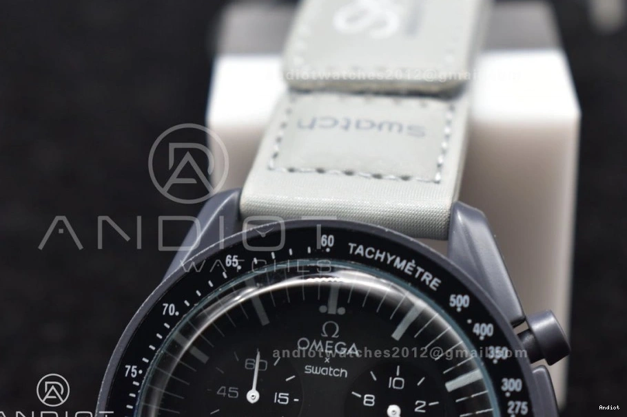 on Nylon Bioceramic Strap Moonwatch Swatch Mission x Omega Quartz Mercury to 1125